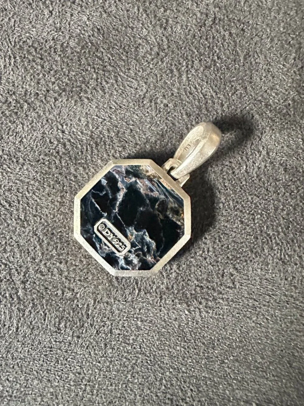 David Yurman Faceted Stone Amulet Pendant in Pietersite - 16mm